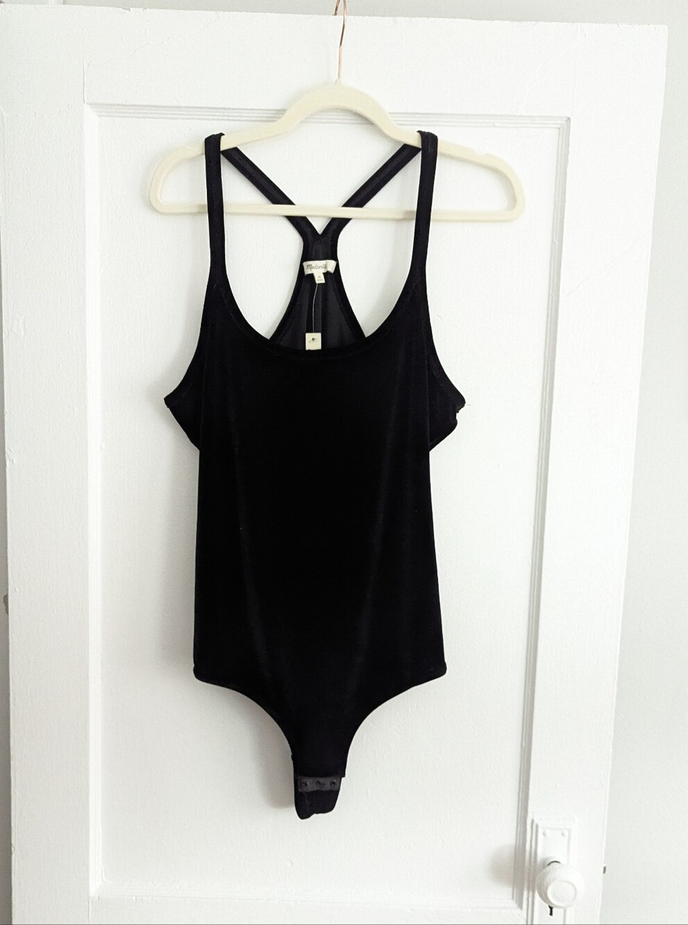 NWT Madewell Velvet Racerback Bodysuit, XL